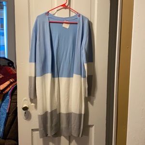 NWT Color Block Long Cardigan